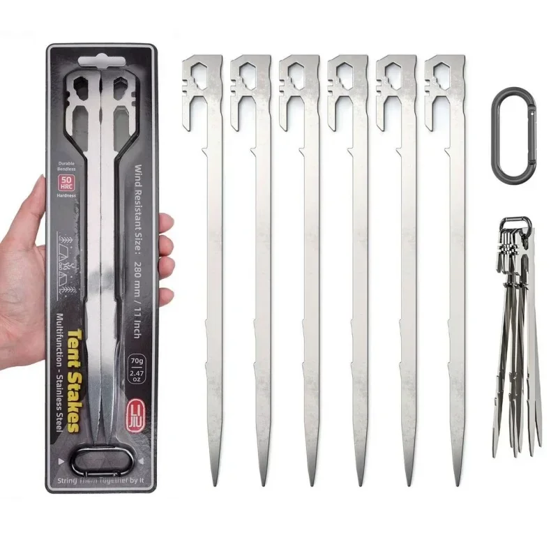 Stainless steel tent nails outdoor camping nails fixed stakes hiking camping supplies 1 piece/pack