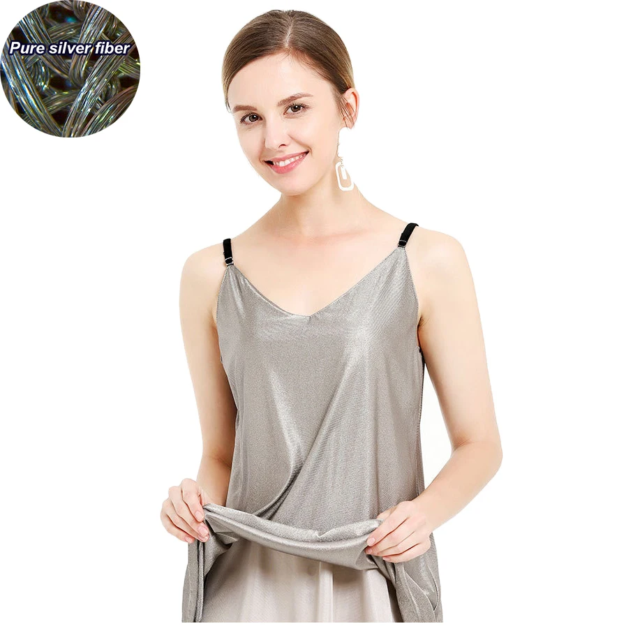 100 Silver Fiber Conductive Slip Dress Emf/emi/rf Blocking Faraday