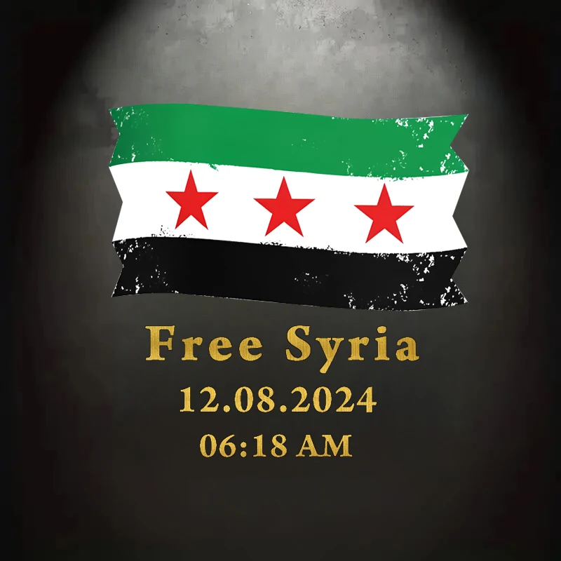 Wall Stickers Syria Flag with Text Free Syria for Living Room Bedroom Fridge Window Car