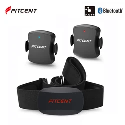 FITCENT Dual Mode Heart Rate Monitor ANT+ Blutooth Bike Cadence Speed Sensor Cyling Computer for Wahoo Garmin Zwift Sports