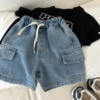 Short Cargo en Denim pour enfants garçons de 2 à 8 ans, bas en jean décontracté, taille élastique, vêtements d'extérieur pour enfants, 2026 6