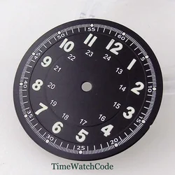 Classic 29mm Pilot Style Watch Dial Face with Arabic Numerals and Hands Set - NH35 NH36 (Only dial B)
