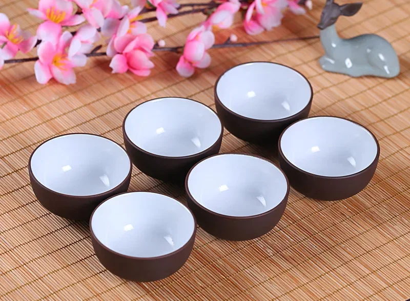 6PCS Purple Clay Chinese Japanese Ceramic Tea Cups Set Tea Cup