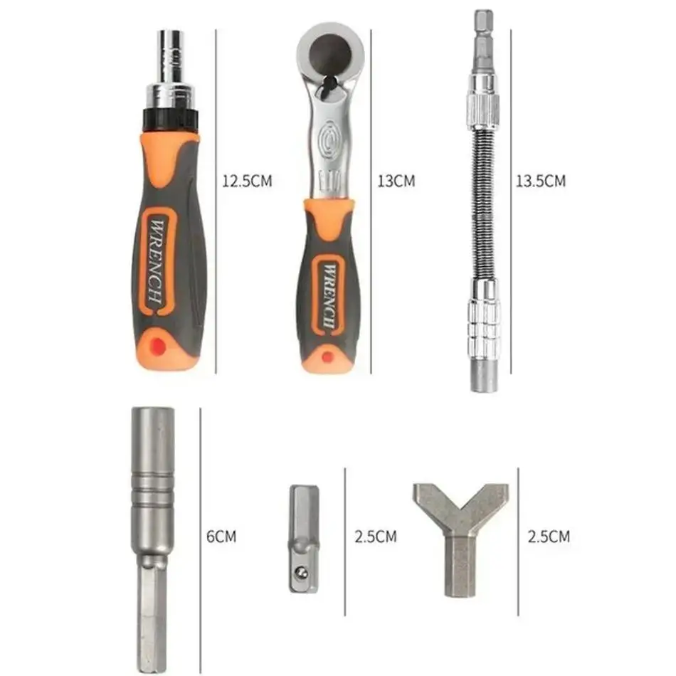 38 Pcs Multifunctional House-hold Maintenance Manual Screwdriver Combination Ratchet Socket Wrench Tools Set