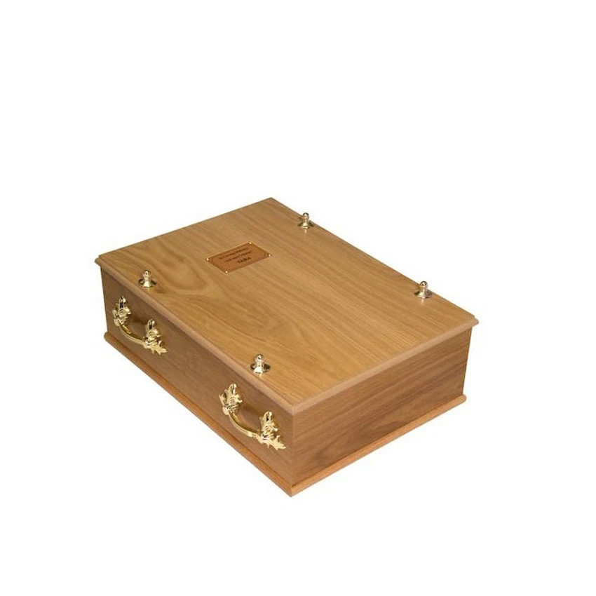 Professional Solid Disposable European Style Wooden Pet Casket Urns Cheap Pet Cremation Body Bag for Ashes Dead