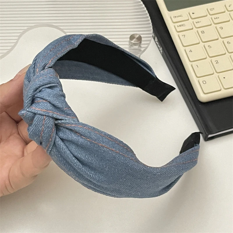 Neuankömmling Sommer Haarschmuck weibliche Jeans Haarband hellblaue Jeans Stirnbänder für Frauen Designer Haar reifen – Detail 8