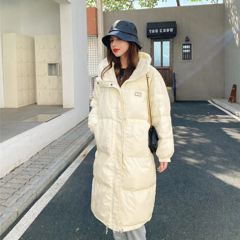 2023 New Women Down Jacket Winter Coat Female Mid Length Version Parkas Loose Given To Philandering Outwear Hooded Overcoat
