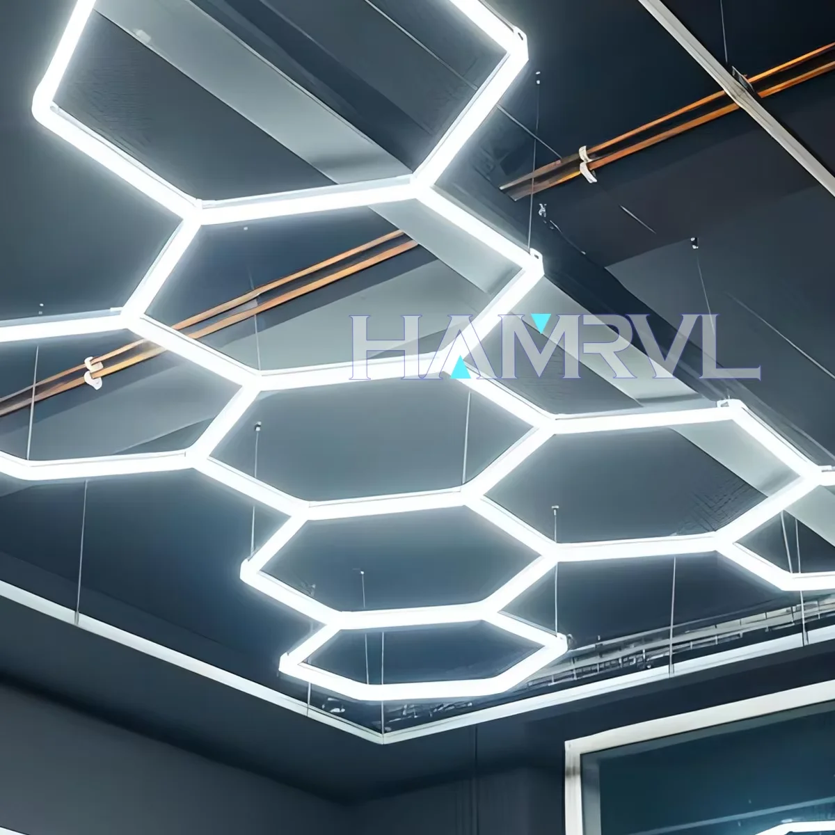 Hexagonal light cable 1M Adjustable suspension Cables 100cm Steel Hanging chain Lamp Celing For Hexagonal Garage Honeycomb Tube
