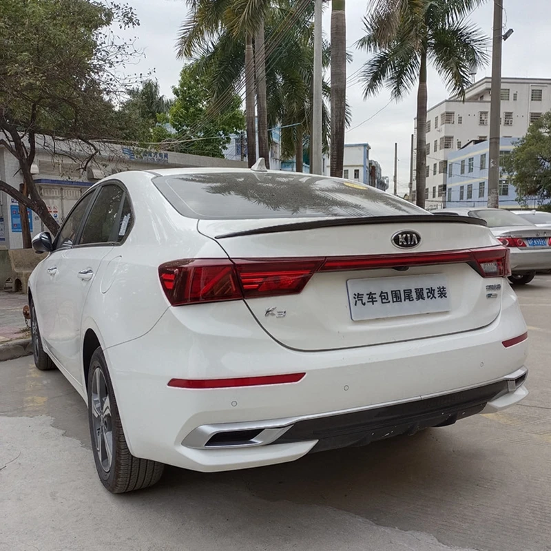 For Kia Cerato Forte Sports Gt 2018 2019 Car Rear Trunk Spoiler Wing Tail Wing Lip Guard Glossy