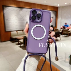 Transparent Soft Shell Phone Case with Long Hanging Rope and Magnetic Suction Ring for POCO X5 (2)