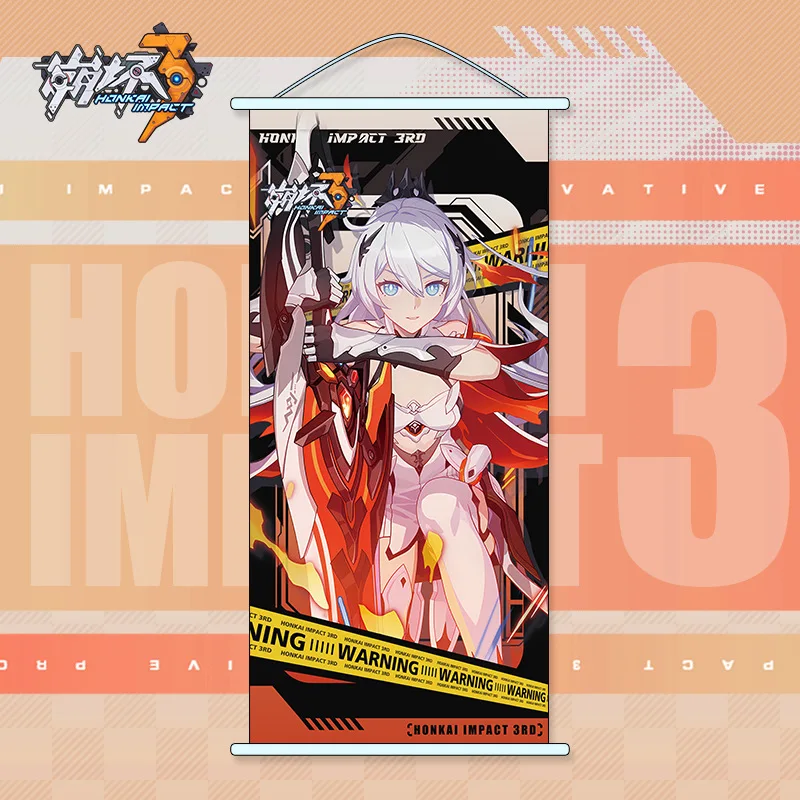 

Hot Honkai Impact 3 Elysia Bronya Fu Hua Scroll Canvas Wall Hanging Painting Home Decor Velvet Anime Poster Art Room Decor Gifts