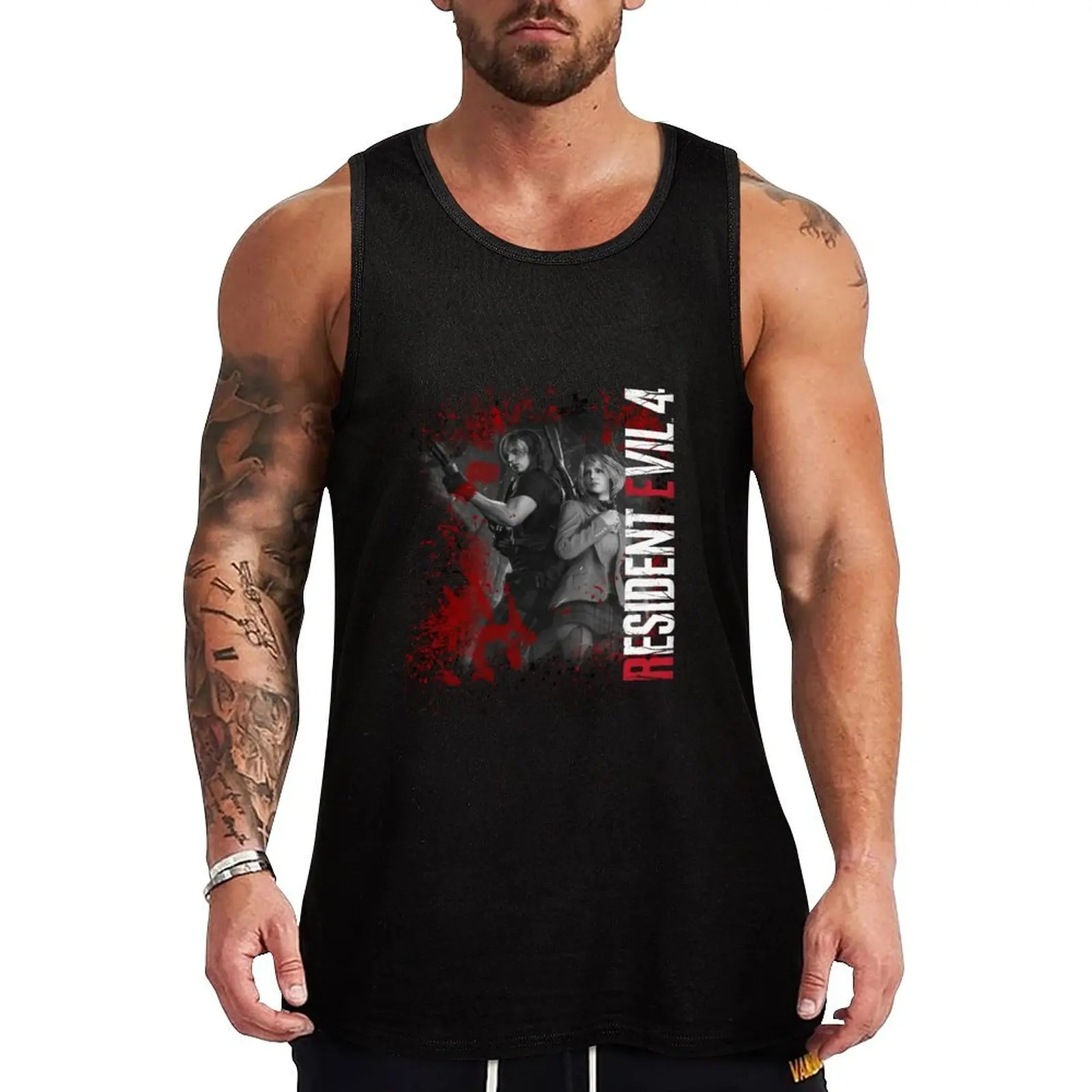 

Leon and Ashley (White Logo) Tank Top men gym clothing fitness clothing for men sleeveless