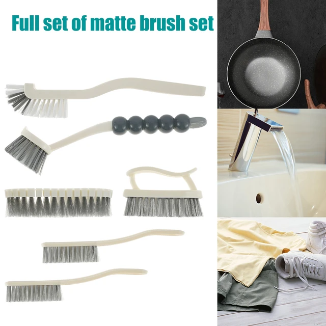 6Pcs Home Cleaning Brushes Set Multifunction Long Handle Brush Kitchen Dish  Brush with Comfortable Grip Bendable Scrub Brush - AliExpress