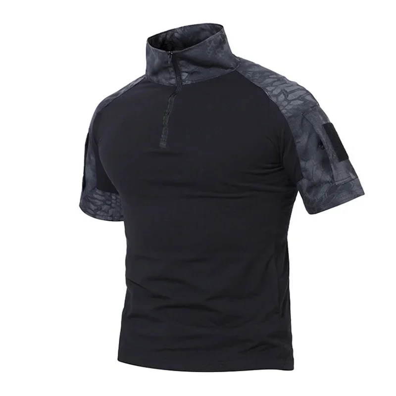 Tactical Summer Men Short Sleeves Camouflage Frog Suit Combat Hunting Workout T-Shirt