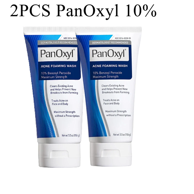 

2PCS PanOxyl Acne Facial Foaming Wash Benzoyl Peroxide 10% Maximum Strength Antimicrobial Cleanse and Unclog Pore Deep Skin Care