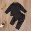 2020-09-09 Lioraitiin 1-7T Toddler Baby Black Satin Pajamas Infant Boy Short/Long Sleeve Pants Sleepwear Casual 2PCS Homewear 3