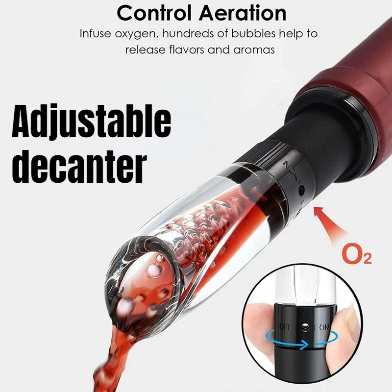 

1/2 Pcs Stainless Steel Wine Decanter Fast Decanter Mini Wine Filter Air Intake Bottle Pourer Aerator for Home Bar Wine Decanter