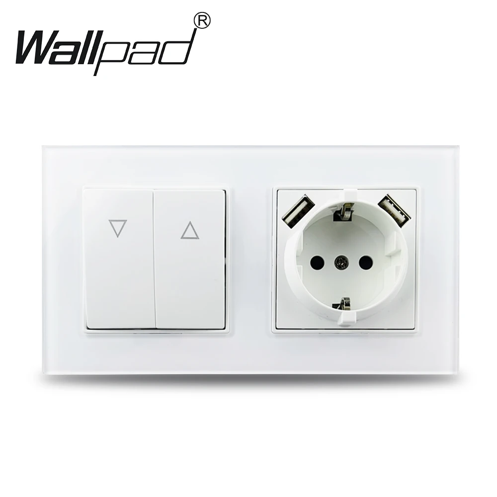 EU 라운드 상자 흰색 유리 독일어 프랑스어 러시아 캡 벽 소켓 16A 더블 USB TV 위성 데이터 전화 콘센트 충전기 Wallpad