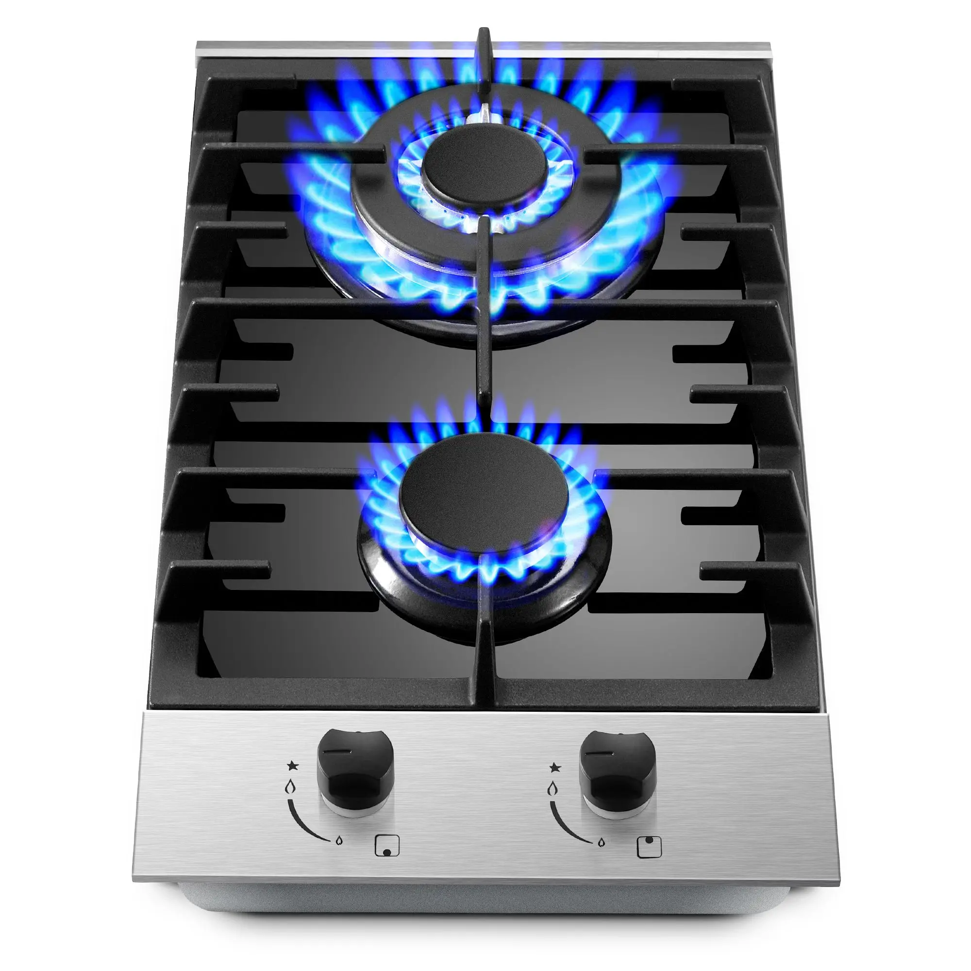 Tieasy 12 inch 2 Burner Propane Built-in with Thermocouple Protection Stainless Steel Gas Cooktop GH001-122G 3