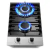 Tieasy 12 inch 2 Burner Propane Built-in with Thermocouple Protection Stainless Steel Gas Cooktop GH001-122G 3