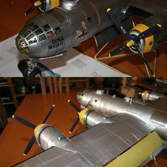 US B29 Superfortress Bomber Paper Craft 1:47 airplane Model