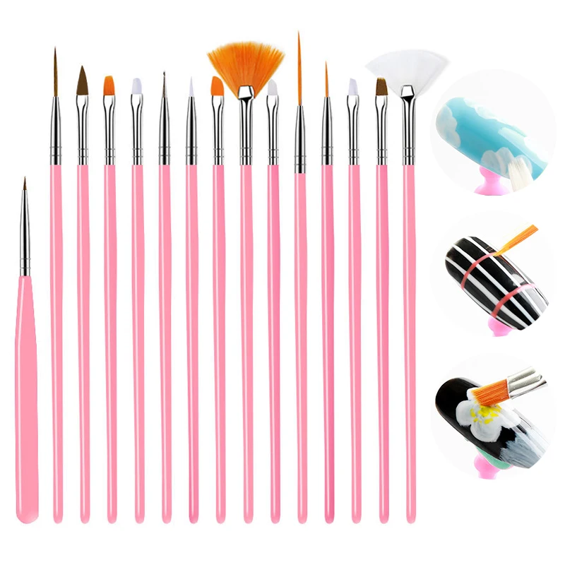 

7/15pcs Nail Pen Brush Nail Glue Phototherapy Pen Manicure Gel Brush Set Acrylic Nail Art Painting Drawing Nail Salon Supplies