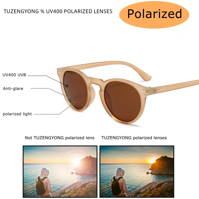 DropShipping Polarized Sunglasses Women Men Vintage Round Lens PC Frame Brand Designer Driving Sun Glasses Oculos De Sol_voghion.com