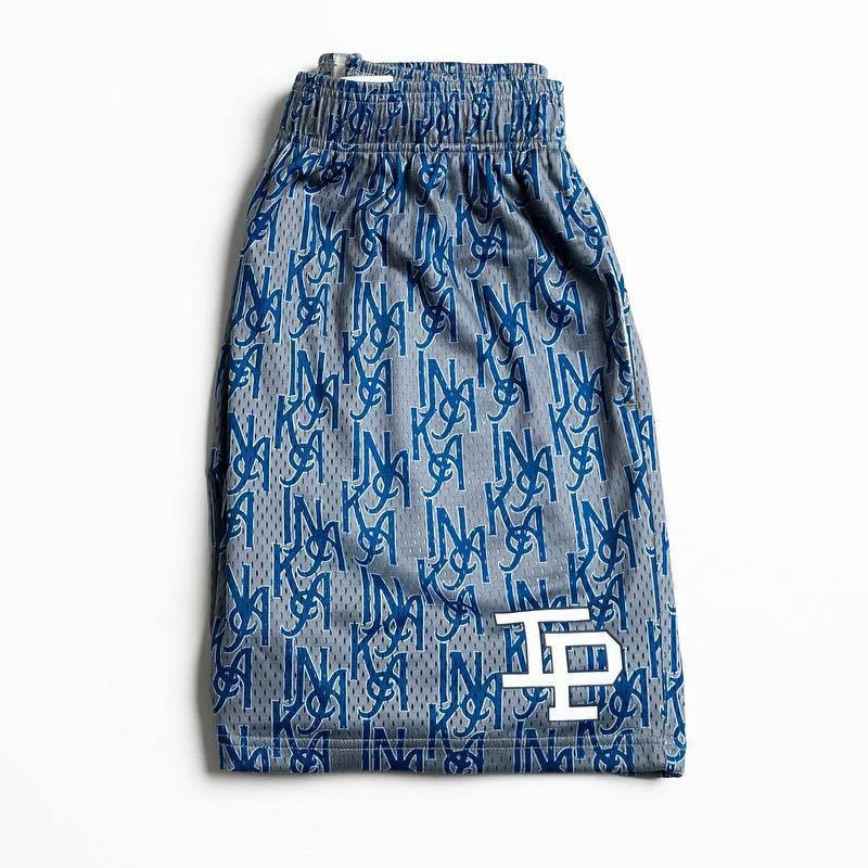 Summer new outdoor fashion men's shorts casual mesh quick-drying sports basketball printed quarter pants