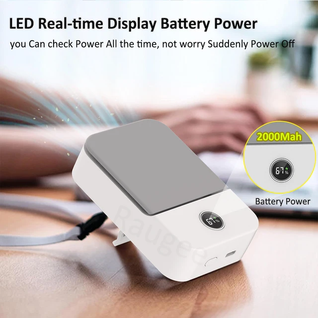 Mini Portable Fan Rechargeable Hanging Neck Fan Quiet Small Handheld Turbo Bladeless USB Fan 3 Speed for Outdoor Travel Camping 3