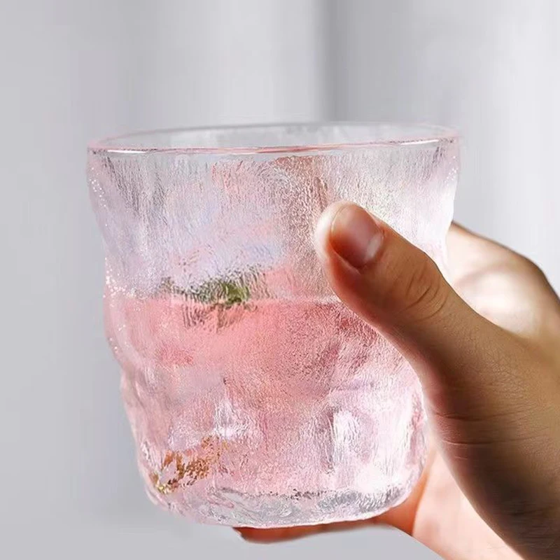 Drinkware Water Cup Drinking Bottle Thick Pink Ladies Wineglass Whisky Brandy Cup Ice Coffee Novel Crystal Female Glass