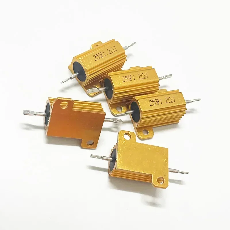RX24-25W/20W Gold Aluminum Resistor 1R 2R 3R 4R 5R 6R 8R 10R 20R 30R 100Ohm 1PCS wirewound resistor