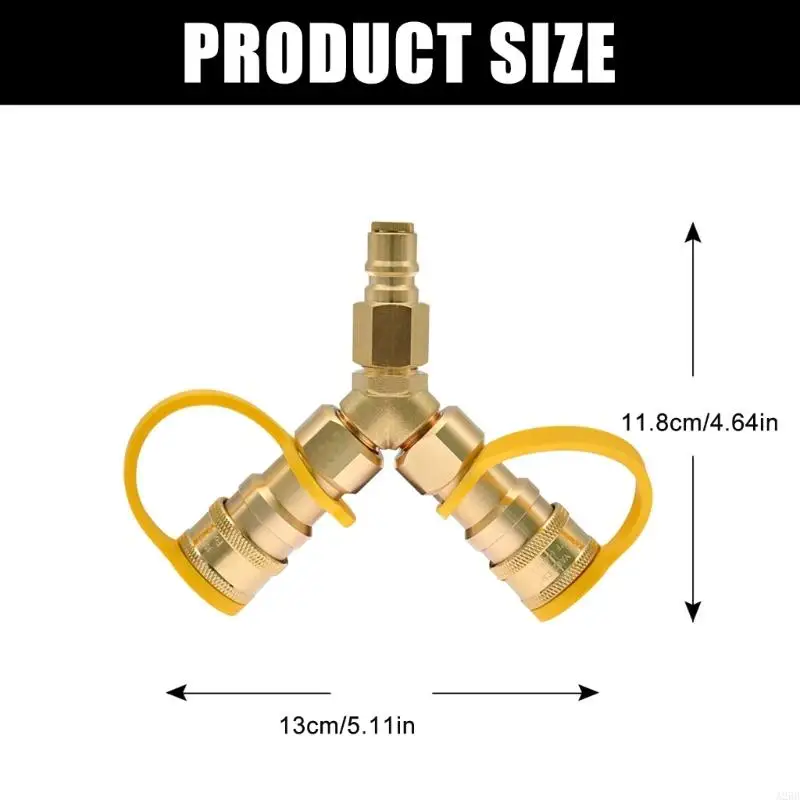 Quick 3/8 Y Splitter Adapter Quick Way Propane Hose Fitting A2BB