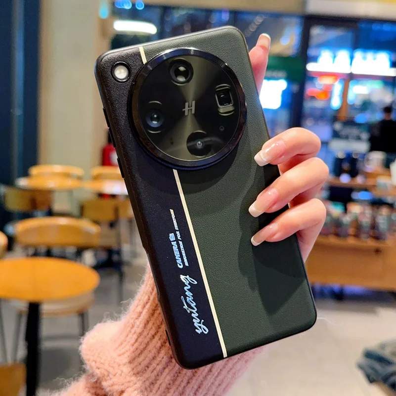 Night Lightning Fluorescent Dual-Pigment Leather Case with Lens Protector