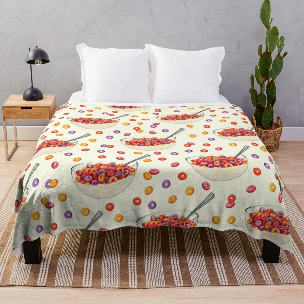 

Fruit Cereal Pattern Throw Blanket sofa Loose Blanket Tourist Blanket