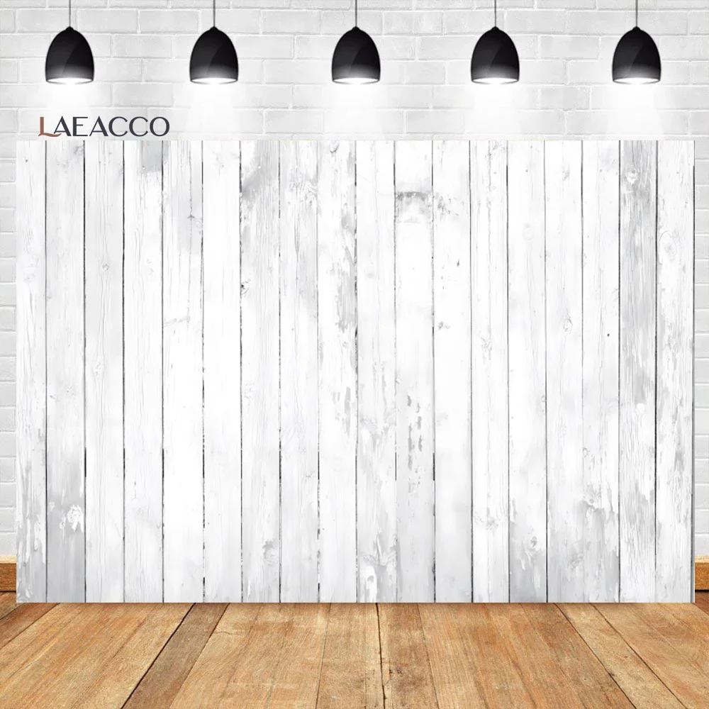 

Laeacco Wooden Planks Rustic Wood Board Texture Backdrop Kids Birthday Baby Shower Cake Smash Portrait Photography Background