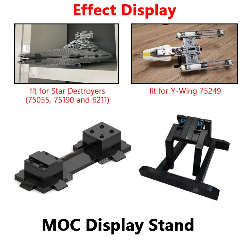 (Solo Supporto) Espositore Moc Adatto Per Il 75190 75055 Star Destroyer & Y-Wing 75249 Che Mostra Moc Building Blocks Mattoni Giocattoli Fai Da Te