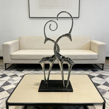 Abstract Steel Sheep Sculpture