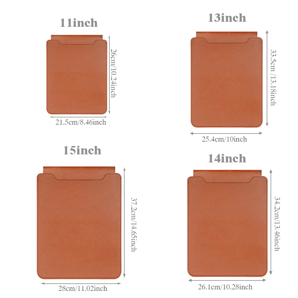 Premium PU Leather Laptop Bag with Mouse Pad, Fits 13-16 Inch