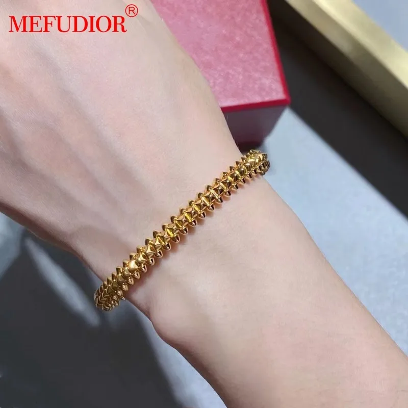 925 Sterling Silver Rose/White/Yellow Gold Colour Classic Customized Jewerly For Woman Simple Fashion Retro Style Rivet Bracelet карандаш для губ eveline max intense colour тон 30 berry rose ягодная роза 1 9 гр