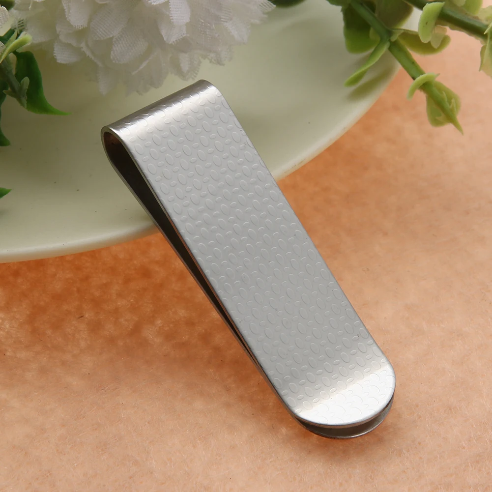 Metal Stainless Steel Change Wallet Solid Color Hollow Out Cash Clamp Holder Decorative Pattern Collar Clip for Cash Book Collar