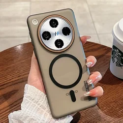 Luxury Transparent Magnetic Frosted Shockproof Case for Find X8S plus (Black)