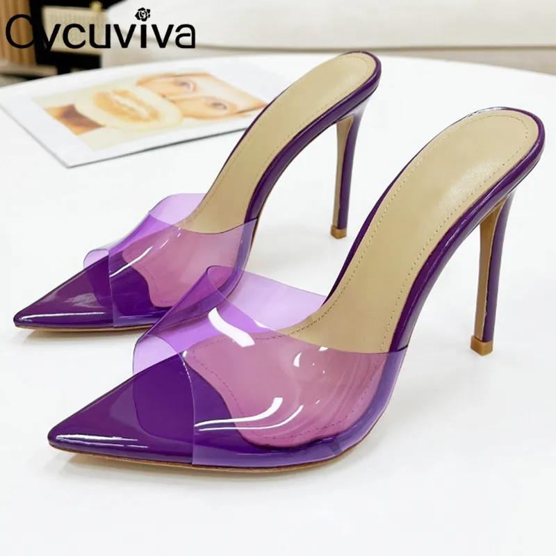 

Multicolor Summer PVC Thin Heel Slippers Women Sexy Open Toe Slides High Heel Jelly Dress Shoes For Women Sandalias Mujer 2022