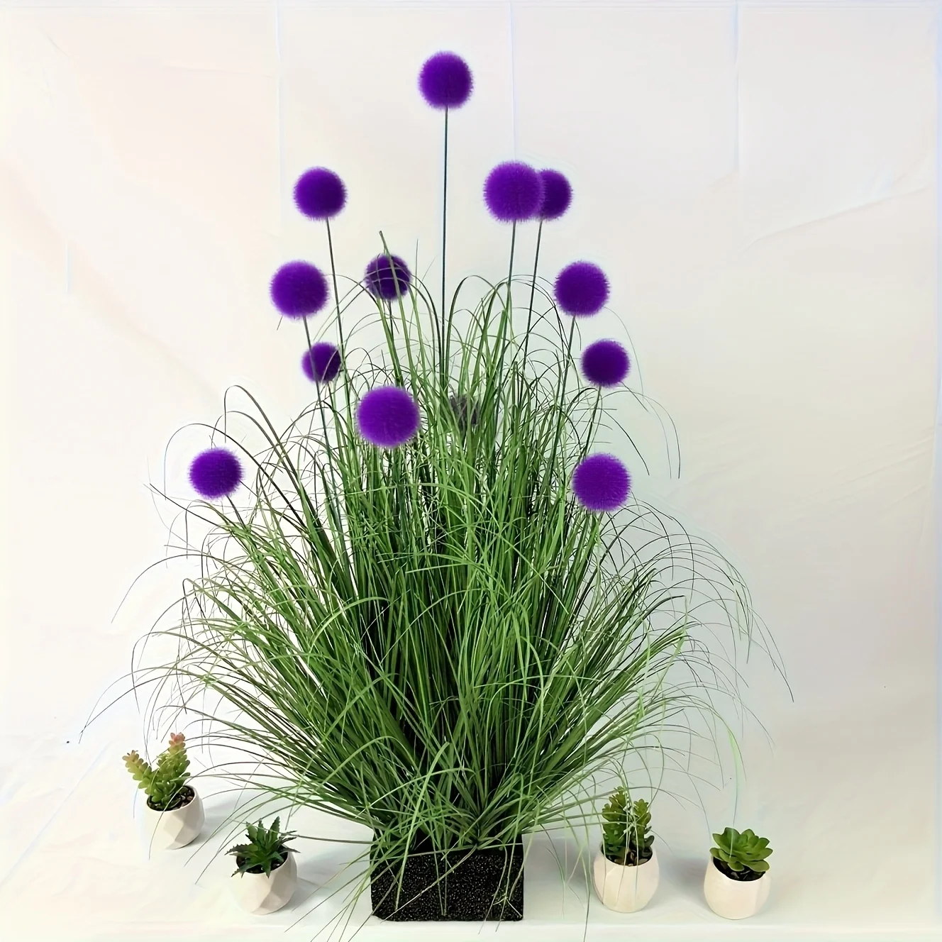 5pcs Purple Bulbous Grass Artificial Plants,Suitable for Home Decoration, Festival Party Decoration,Courtyard Garden Decoration 2