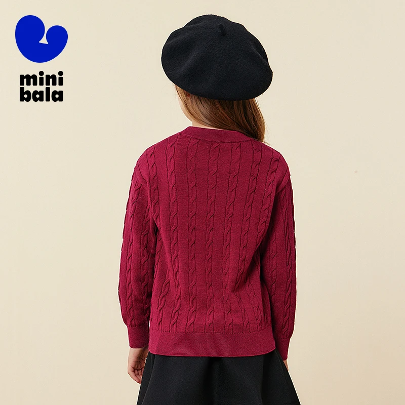 미니 발라 키즈 울 스웨터 2025 겨울 신상 피부 친화적 부드러운 니트 풀오버