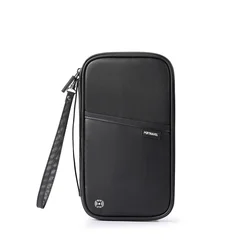 Family Travel Wallet and Document Organizer - Waterproof Passport Holder and Card Case (Black)