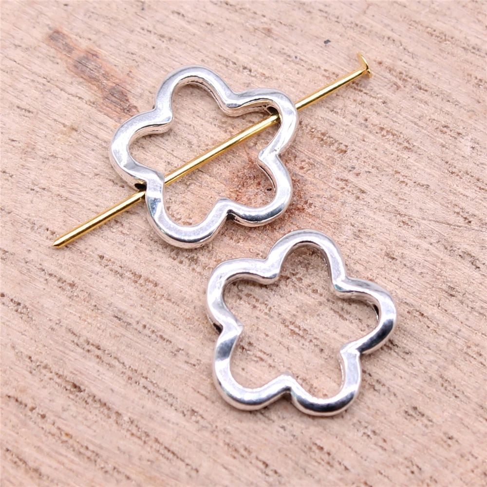 Flower Charm Beads 20pcs 16x16mm Small Holes For Jewelry Making
