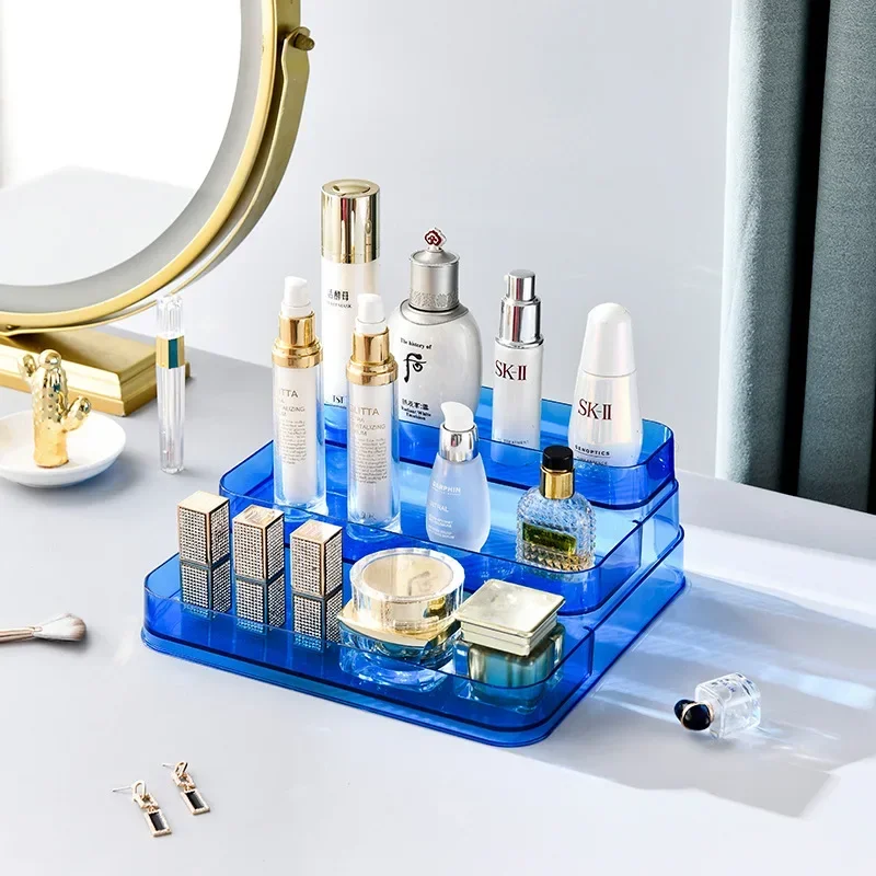 3 Tier Desktop Perfume Shelf Acrylic Cosmetic Organizer Perfume Storage Rack Doll Display Stand Kitchen Seasoning Organizer 3