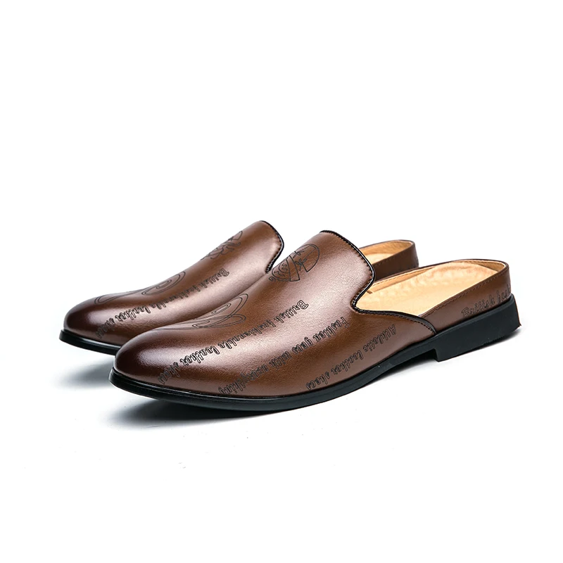 Classic Men's Slippers Flat Bottomed Casual Fashionable Versatile Anti-skid Indoor Outdoor Geometric Pattern Men's Loafers