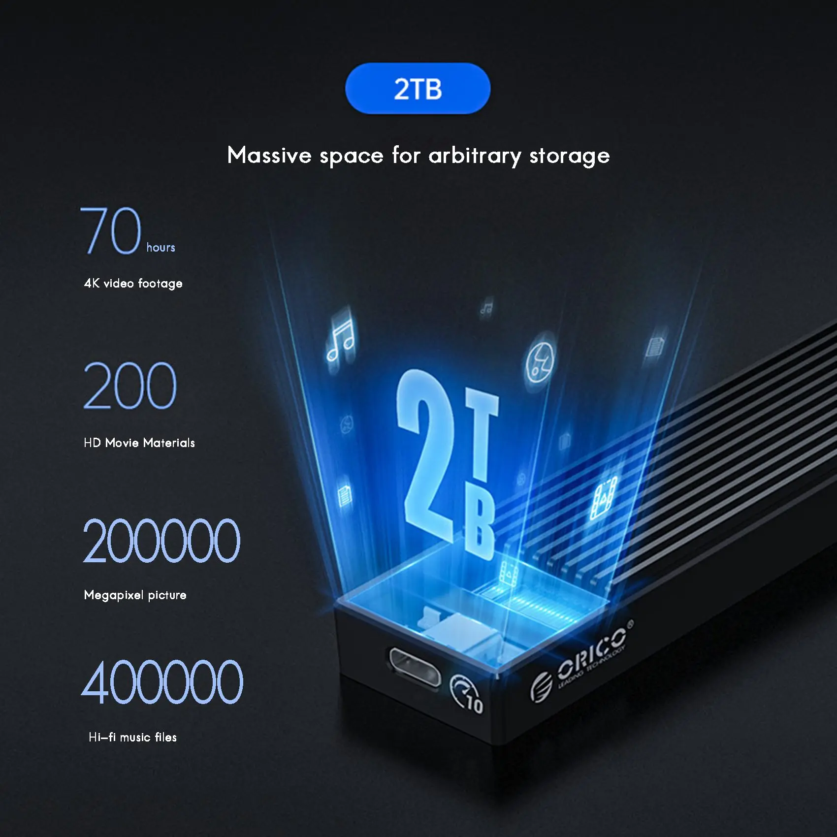 ORICO HDD Ŭ ڽ M2PV-C3,  2230, 2242, 2260/2280, CŸ M.2 NVME, ָ Ʈ ̺ ̽, USB3.1, 10Gbps
