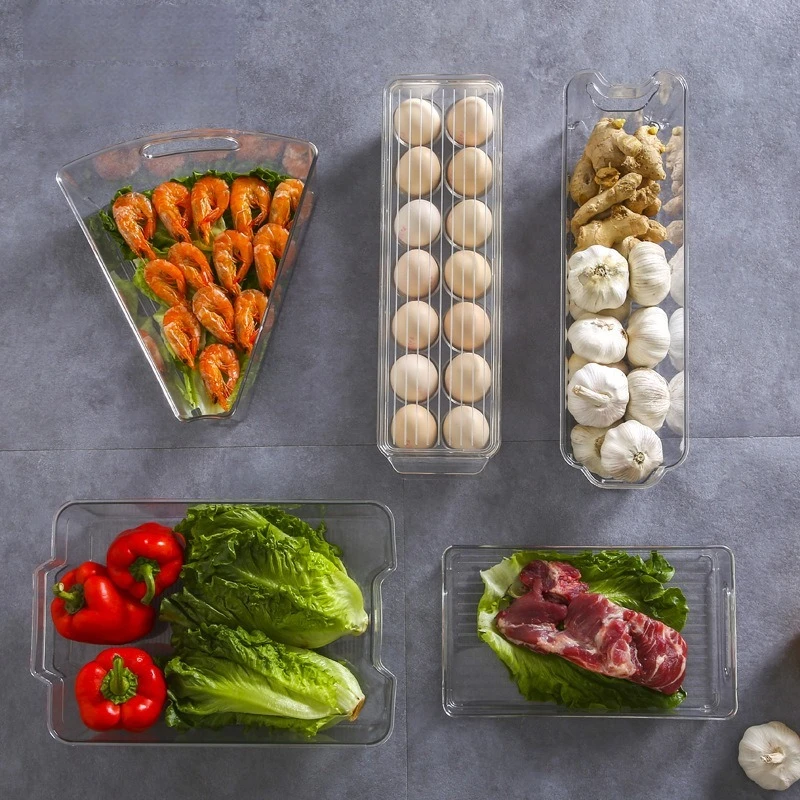Refrigerator Organizer Refrigerator Fresh-keeping Box Box Fridge Storage With Divider Freezer Pantry Kitchen Organizer 2